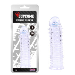 Superme Gaine de pénis Swirls 16 x 4cm Transparente